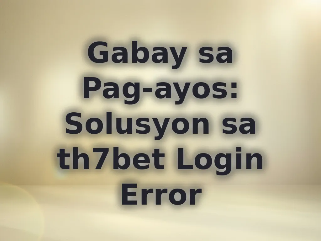 Solusyon sa login error